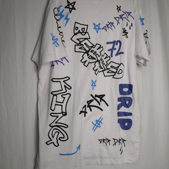 FWRD Denim White Graffiti Fashion Tee Mens Sz XL NWT - Picture 11 of 14